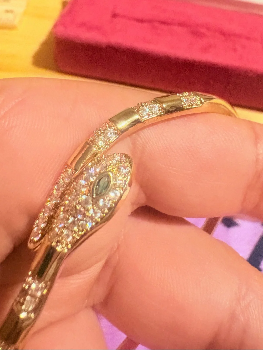 Snake cooper& Zirconium Bracelet Classic Nail Open Bangles